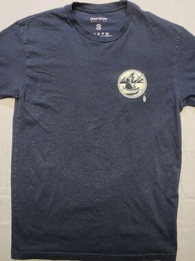 Own Boss Supply Co. Shirt Blue Graphic Print Short Sleeve Men's Sz Small Fishing